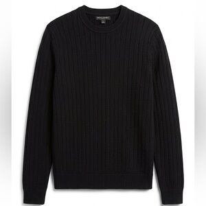 Banana Republic Men’s Size L Black Vertical Ribbed Crewneck Sweater